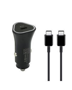 Auto Punjač 25W Type-C ulaz sa Type-C na Type-C kablom, crna - A723