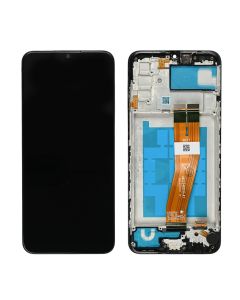 LCD za Samsung A025/Galaxy A02s (GH81-20181A) (161mm) + touch screen + frame Black FULL ORG-SP