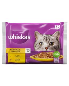 WHISKAS Vlažna hrana za mačke Živina 4x85g - 3638705-1