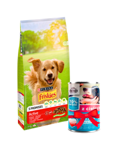 FRISKIES Suva hrana za pse Active 15 kg + Gratis FRENDI Konzerva Teletina 400g - 3538022