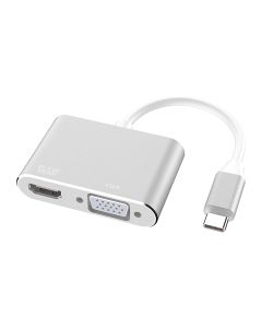 Adapter TYPE C na HDMI + VGA beli
