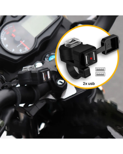 Adapter 2.4A vodootporni za motor 1.5m crni - 216162-1