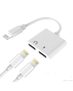 Adapter za punjenje i Audio na iPhone Lightning beli - 026185