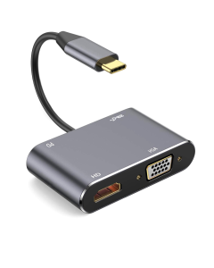 Adapter Type C na HDMI VGA PD USB3.0 4 u 1 sivi - 208955-1