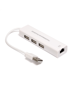Adapter USB 2.0 na RJ45 i USB HUB 3 porta 2u1 JWD-U25 - 801674