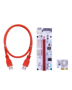 Adapter USB Riser 6Pin 008S red - 02191d