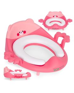 ECO TOYS Adapter za wc šolju sa rukohvatima, roze - PP104 PINK