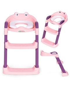 ECO TOYS Adapter za WC šolju za decu sa stepenikom, roze - PP8001 PINK