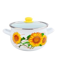 AVSAR Šerpa 6,3L žuta duboka sa staklenim poklopcem 24 cm - AE-0104