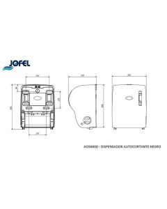 JOFEL Dispenzer za ubrus Autocut, crna mat - AG56600-MT