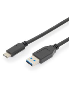 DIGITUS Kabl USB-C na USB-A, AK-300146-010-S, 1m, crna - AK-300146-010-S