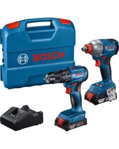 BOSCH Aku set udarni odvrtač GDX 18V-285 + vibraciona bušilica-odvrtač GSB 185-LI 2x2,0Ah