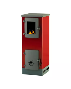 ALFA PLAM Peć na čvrsto gorivo Vulkan S ECO, crvena