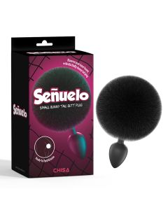 Analni dildo sa crnim repicem Small Bunny Tail Butt Plug - CN-941461652