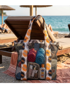 Mrežasta torba za plažu teget