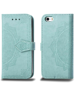 Maska za iPhone X/ XS zelena na preklop Arabesque flip - 036966