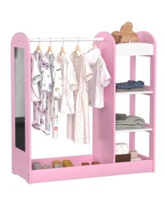 KINDER HOME Dečiji stalak za odeću sa ogledalom, roze - AT-DC-2108-P