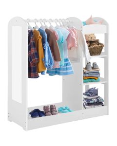 KINDER HOME Dečiji stalak za odeću sa ogledalom, bela - AT-DC-2108-V