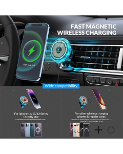 Auto držač za telefon Magsafe sa bezicnim punjenjem C25 crni - 614459