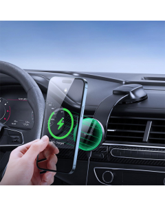 Auto držač za telefon magnetni sa bezicnim punjenjem za tablu 15W crni - 614472