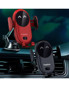 Auto držač za telefon (vakuum) S11 Plus Fashion sa bezicnim punjenjem crveni - 614456