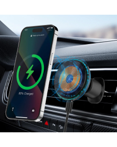 Auto držač za telefon magnetni za ventilaciju LDNIO sa bezicnim punjenjem 15W MA23 crni - 613495