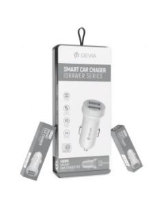DEVIA Auto punjač IDRAWER Dual USB Micro 3.1A, bela - 144-1