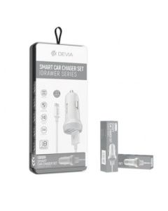 DEVIA Auto punjač IDRAWER Dual USB Type-C 3.1A, bela - 114