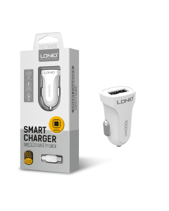 Auto punjač LDNIO DL-C17 1A + iPhone Lightning kabel beli - 009808