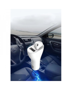 Auto punjač sa Bluetooth slusalicom beli - 038189-1