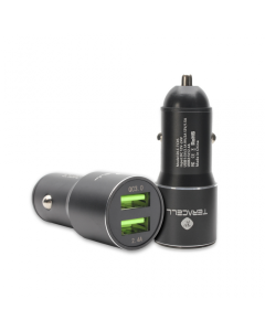 Auto punjac Teracell Evolution TC-05 2xUSB QC3.0 2.4A sa micro USB kablom crni - 79078