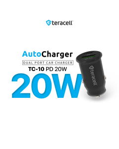 Auto punjač Teracell Evolution TC-10 PD 20W, USB QC3.0 15W sa Type C kablom crni - 208120-1