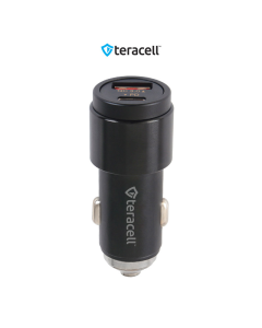 Auto punjač Teracell Evolution TC-11 PD 22.5W + USB QC3.0 20W, 45W (total) sa Lightning kablom crni - 601400
