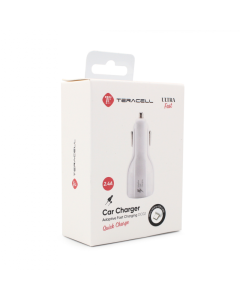 Auto punjac Teracell Ultra DC02 QC 2.4A sa micro USB kablom beli - 54057