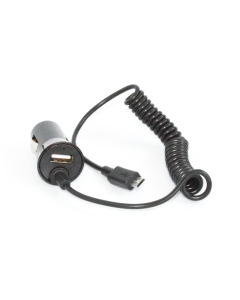 Auto punjač univerzalni 2u1 (Micro usb kabel + USB slot) crni 1A - 006905