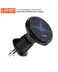Auto stalak za ventilaciju LDNIO MA23 15W Wireless magnetic crni - 218368