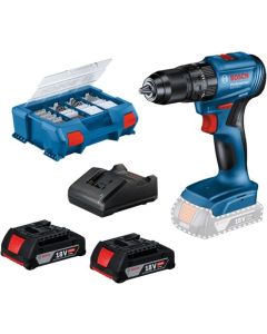 BOSCH Akumulatorska bušilica GSB 185, 2x2.0Ah + 82-delni set pribora u koferu - 0615990N2P