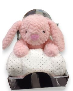 BBO Plišana igračka i ćebence Zec, roze - B230318