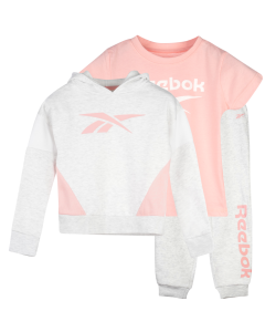 REEBOK komplet tri dela za devojčice, svetlo siva roze - B4326RG74