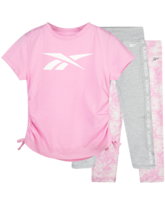REEBOK set za velike devojčice helanke i majica,roze siva - B4615RG7