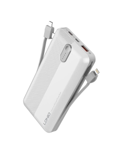 Back up baterija LDNIO PL1013, 10000mAh, 37Wh, 5V, 2.1A, 3u1 kabl bela - 206640