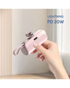 Power bank prenosiva baterija privezak 5000mAh lightning roze - 214327