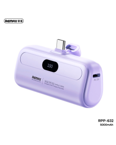 Power bank prenosiva baterija REMAX Capsule series RPP-632 2A Type C 5000mAh ljubicasta - 215559