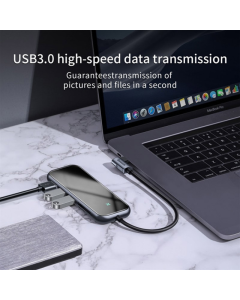 Baseus Multi-functional HUB Type-C 4xUSB 3.0 sivi - CAHUB-EZ0G