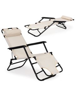 MULTIGARDEN Sklopiva baštenska ležaljka, bež - ZRL010 BEIGE