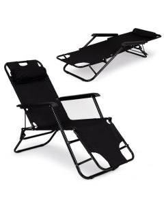 MULTIGARDEN Sklopiva baštenska ležaljka, crna - ZRL010 BLACK