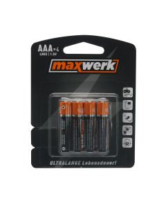 MAXWERK Baterija alkalna AAA LR03 1.5v 4/1 - BAT9138