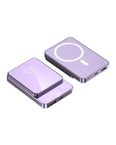 Power bank MagSafe M100 15W PD 20W+22.5W Fast 10000mAh, ljubičasta - BAT9344