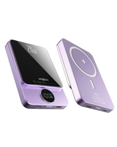 MOXOM Power Bank MX-PB110 MagSafe LED PD20W 5000mAh, ljubičasta