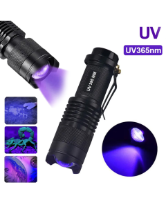 Baterijska lampa JWD mala sa ultraljubicastim svetlom crna - 214364